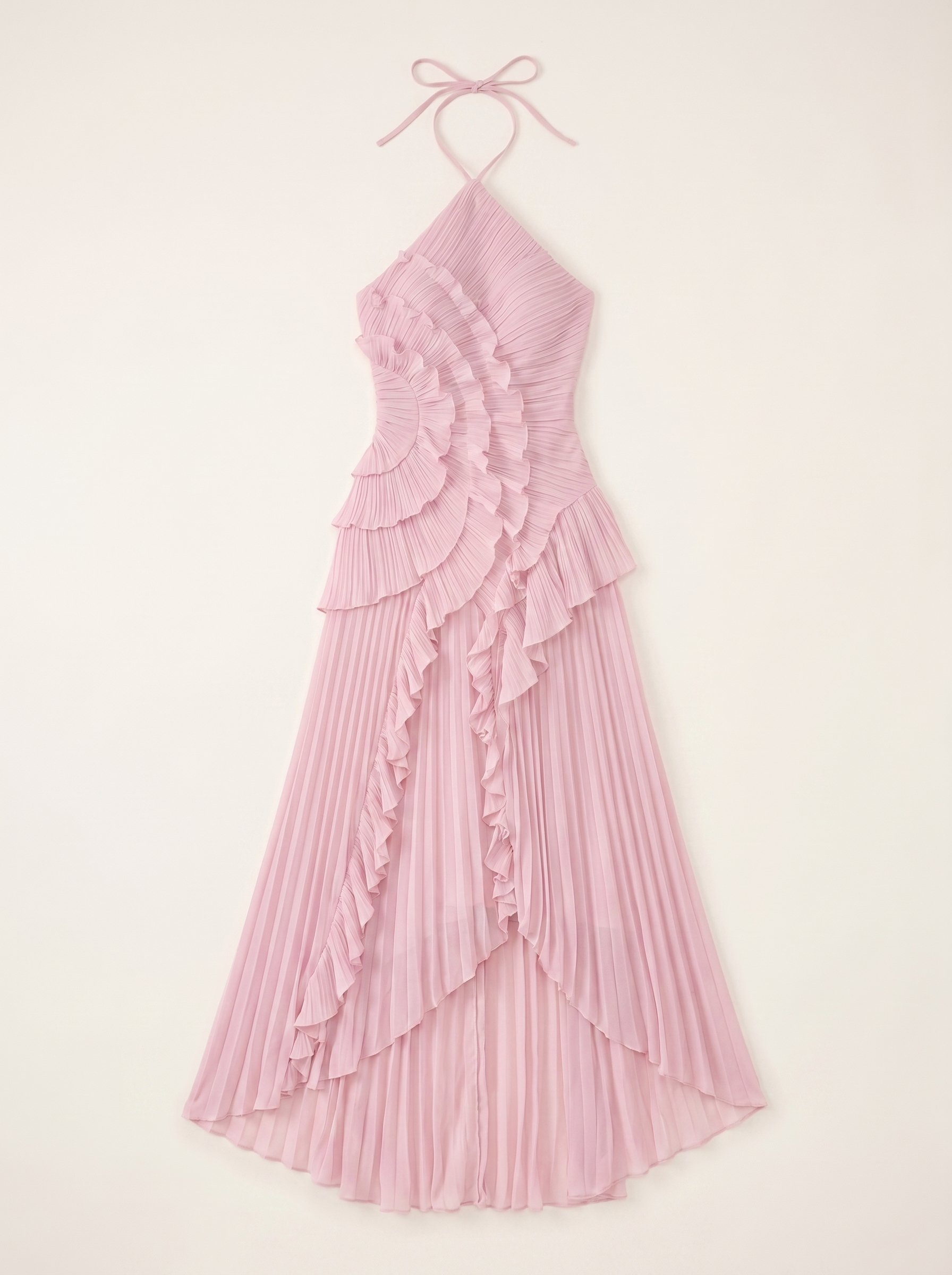Imogen Pink Halter Backless Maxi Dress Wedding Guest Women's UK
