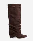Lavista Slouchy Suede knee high boots - Dark Brown