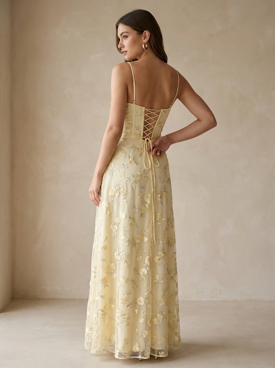 Anastasia Corset Maxi Dress Wedding Guest Women's UK - back_detail