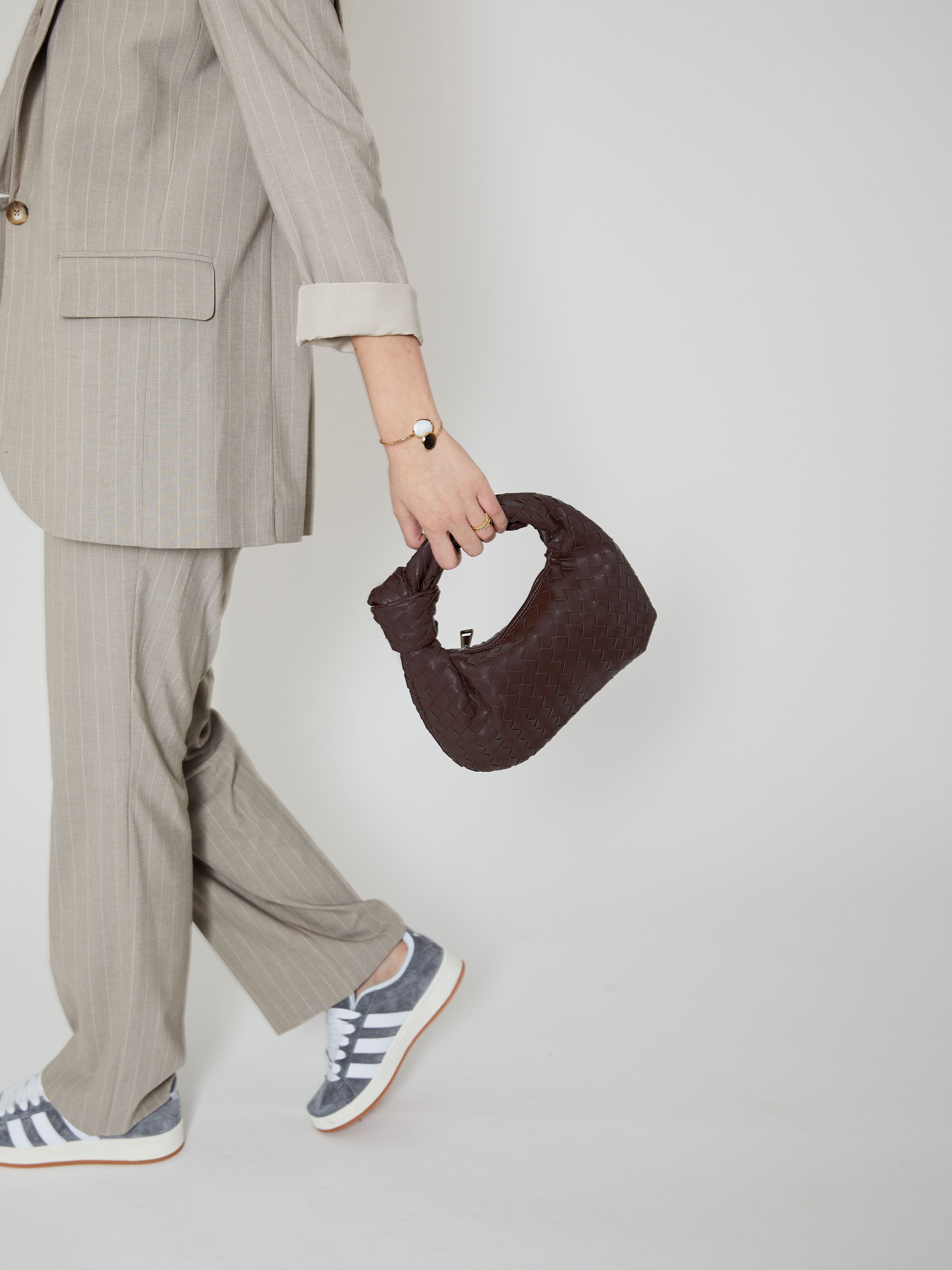 Silva | Women's Hand-Woven Vegan Leather Mini Handle Bag for Everyday & Evening
