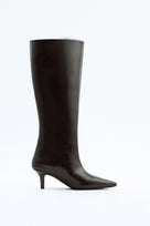 Mona Leather knee high boots - Dark Brown