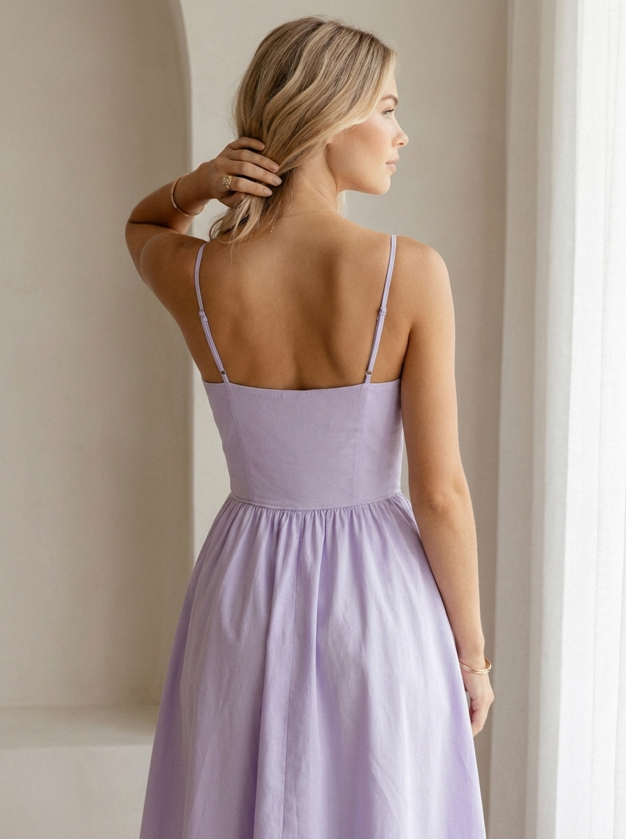 Aurevia A Line Midi Dress Wedding Guest Women's UK - back_detail_view