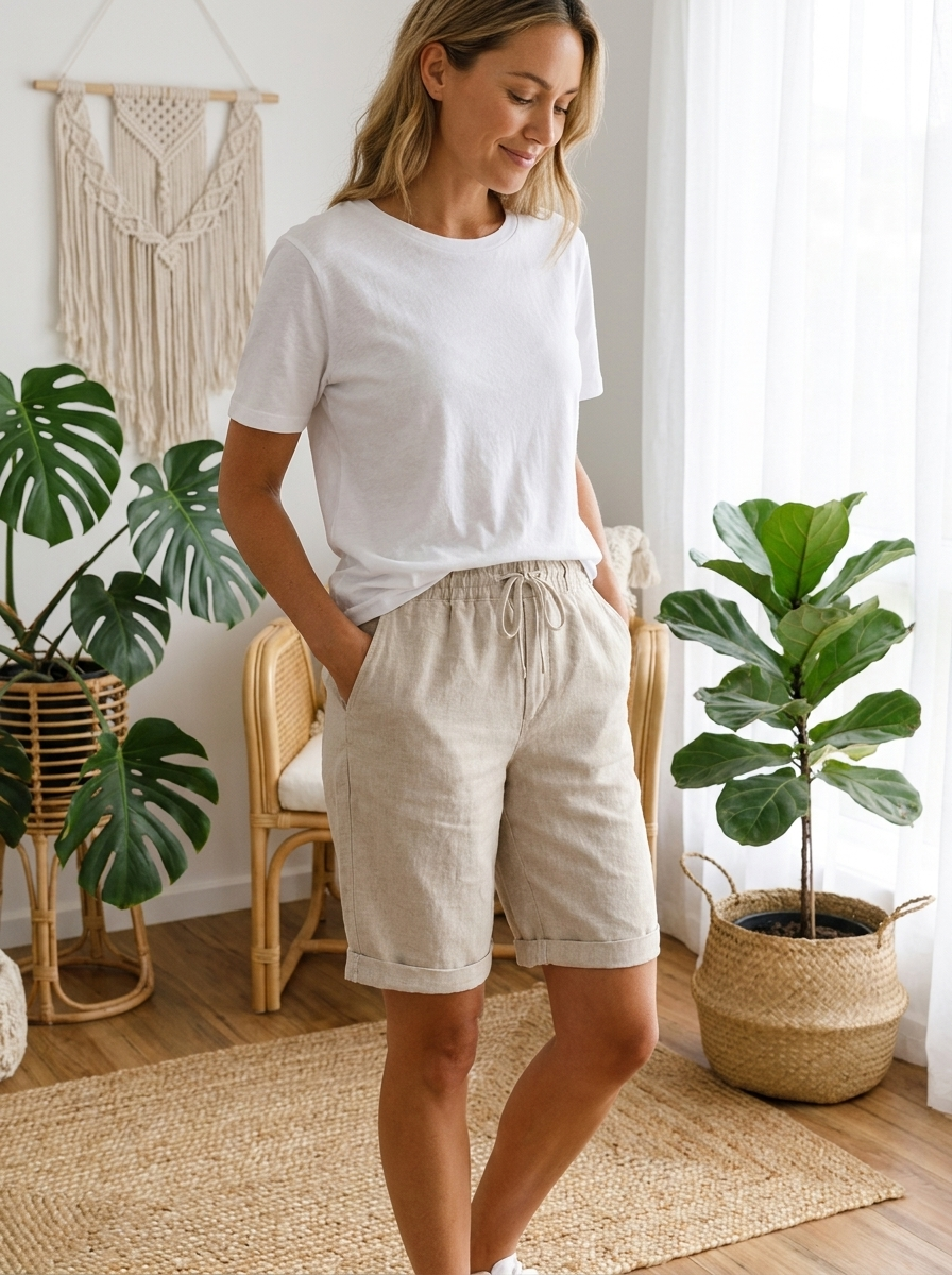 Aveline Wide Leg Linen Trousers Summer Casual Women's UK - pocket_detail_casual